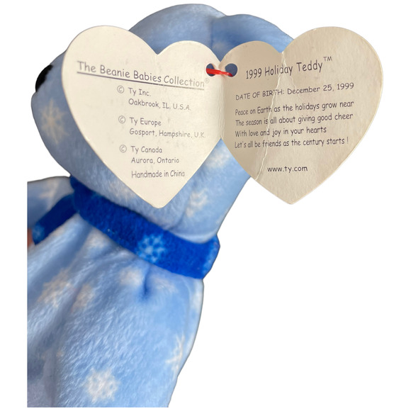 1999 HOLIDAY TEDDY Bear TY BEANIE BABY With Errors! - Picture 4 of 7